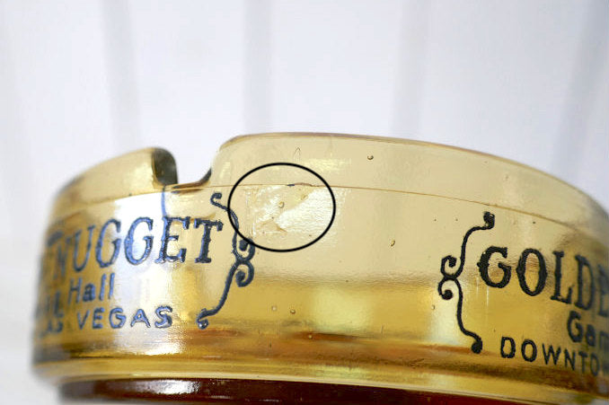 ラスベガス老舗 アンバーガラス カジノ ゴールデンナゲット 灰皿 GOLDEN NUGGET ヴィンテージ アドバタイジング USA