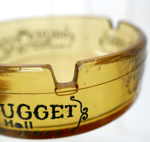 ラスベガス老舗 アンバーガラス カジノ ゴールデンナゲット 灰皿 GOLDEN NUGGET ヴィンテージ アドバタイジング USA