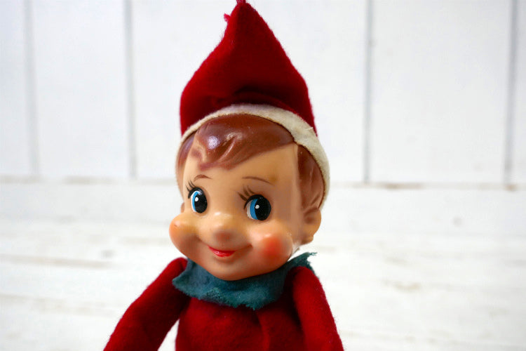クリスマス エルフ 妖精 1940~1950s サンタクロース助手 ヴィンテージ ドール 人形 オーナメント USA ラバードール