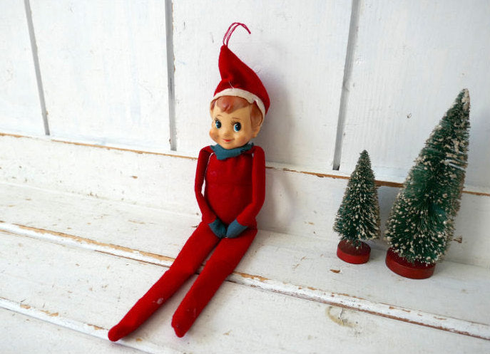 1940~1950s クリスマス エルフ 妖精 サンタクロース助手 ヴィンテージ ドール 人形 オーナメント USA Ⅱ ラバードール