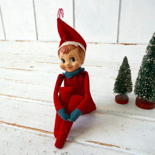 1940~1950s クリスマス エルフ 妖精 サンタクロース助手 ヴィンテージ ドール 人形 オーナメント USA Ⅱ ラバードール