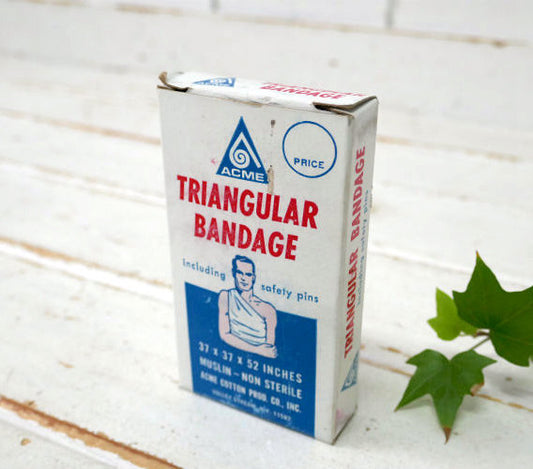 ACME TRIANGULAR BANDAGE ヴィンテージ パッケージ 三角包帯 デッドストック 救急箱 紙箱 USA安全ピン