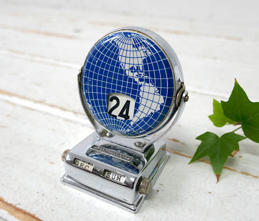 地球儀 Globe サンフランシスコ カリフォルニア メタル製 回転式 ヴィンテージ デスクカレンダー 卓上カレンダー USA