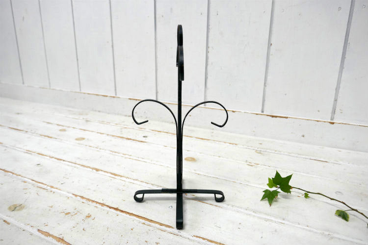 レトロ ４客用 ブラックカラー アイアン製 ヴィンテージ マグツリー マグカップホルダー 里帰り品