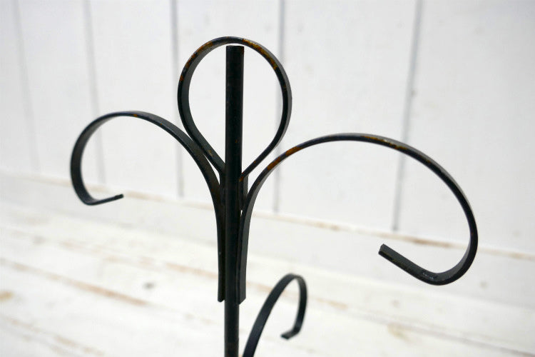 レトロ ４客用 ブラックカラー アイアン製 ヴィンテージ マグツリー マグカップホルダー 里帰り品