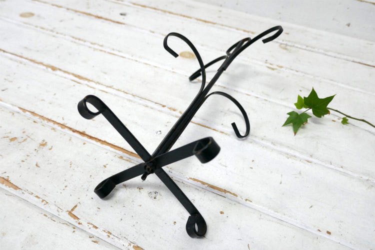 レトロ ４客用 ブラックカラー アイアン製 ヴィンテージ マグツリー マグカップホルダー 里帰り品