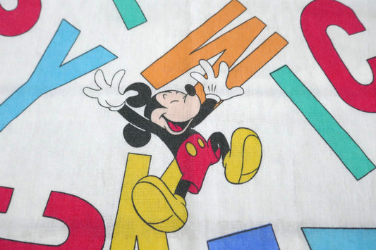 ディズニー ミッキー ミニー プルート アルファベット柄 ベビーサイズ ヴィンテージ シーツ USA