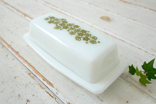 PYREX パイレックス オールドタウン スプリングブロッサム クレイジーデイジー 70's ヴィンテージ バターディッシュ バターケース 食器