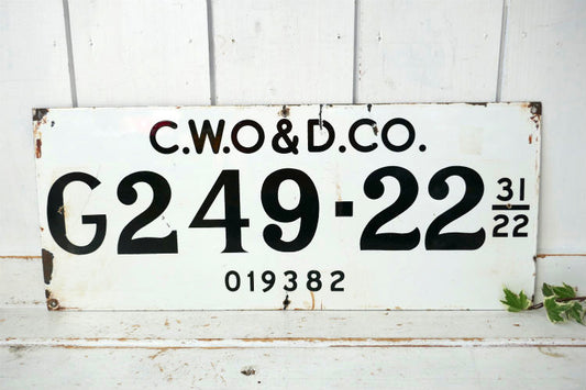 C.W.O & D. CO. オイル リース ホーロー製 ヴィンテージ サイン 看板 ホーローサイン USA