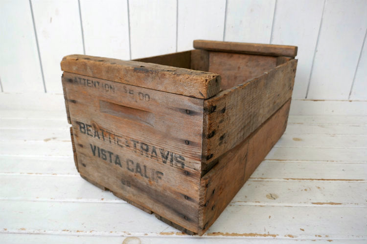 BEATTIE & TRAVIS VISTA CALIF カリフォルニア  ヴィンテージ ウッドボックス 木箱 クレーとボックス USA