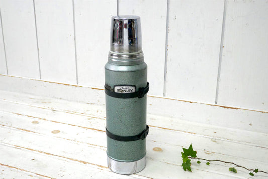 STANLEY スタンレー アラジン グリーン chrome cup handle ハンドル付き 1982年 ヴィンテージ 魔法瓶 水筒 1クォート アウトドア キャンプ USA