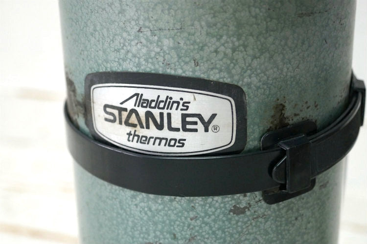 STANLEY スタンレー アラジン グリーン chrome cup handle ハンドル付き 1982年 ヴィンテージ 魔法瓶 水筒 １クォート アウトドア キャンプ USA