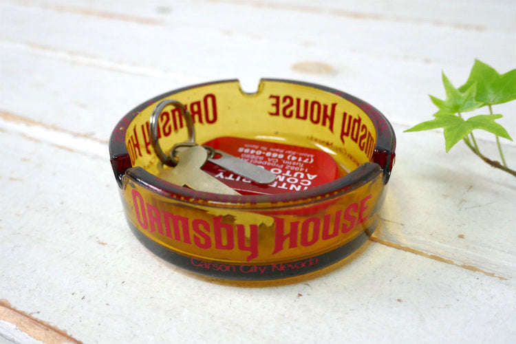 ラスベガス カジノホテル ORmsby HOUSE アンバー ガラス ヴィンテージ アドバタイジング 灰皿 アシュトレイ ネバダ州