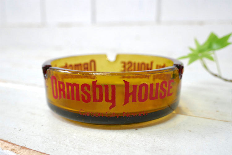 ラスベガス カジノホテル ORmsby HOUSE アンバー ガラス ヴィンテージ アドバタイジング 灰皿 アシュトレイ ネバダ州