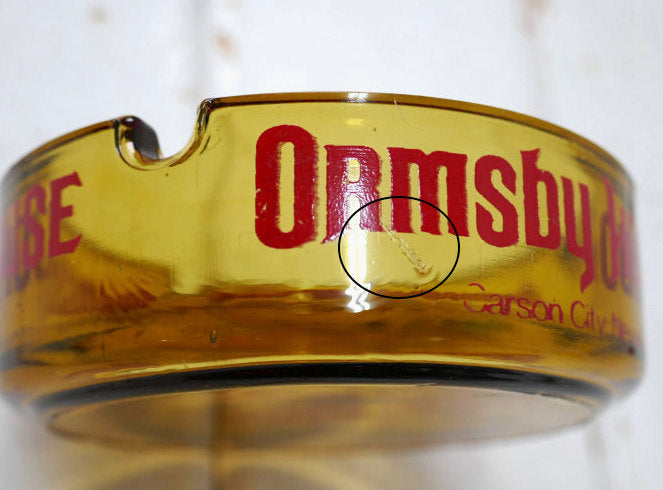 ラスベガス カジノホテル ORmsby HOUSE アンバー ガラス ヴィンテージ アドバタイジング 灰皿 アシュトレイ ネバダ州