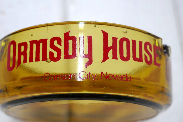 ラスベガス カジノホテル ORmsby HOUSE アンバー ガラス ヴィンテージ アドバタイジング 灰皿 アシュトレイ ネバダ州