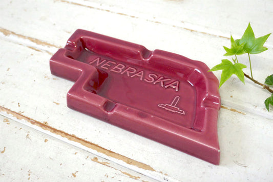NEBRASKAミッドセンチュリー ネブラスカ州 地図 フィフティーズ 1950's~ デザイン ヴィンテージ灰皿 アシュトレイ USA
