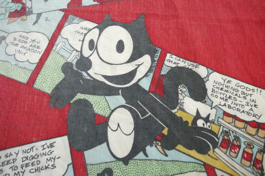 フィリックス Felix the Cat コミック柄 アメコミ 黒猫 キャラクター80's ヴィンテージ ユーズドシーツ ベッドシーツ ボックスタイプ USA