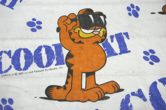 ガーフィールド Garfield アメコミ COOL CAT 1978年 ヴィンテージ ユーズドシーツ ボックスシーツ ベッドシーツ USA