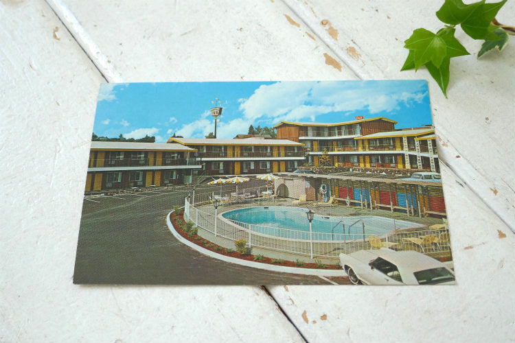 AAA トリプルエー カリフォルニア州 The Ponderosa Inn モーテル ヴィンテージ ポストカード 絵葉書 USA アメ車