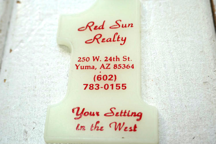 Red Sun Realty アリゾナ州 不動産会社 デッドストック アドバタイジング ヴィンテージ ナンバー１ キーホルダー