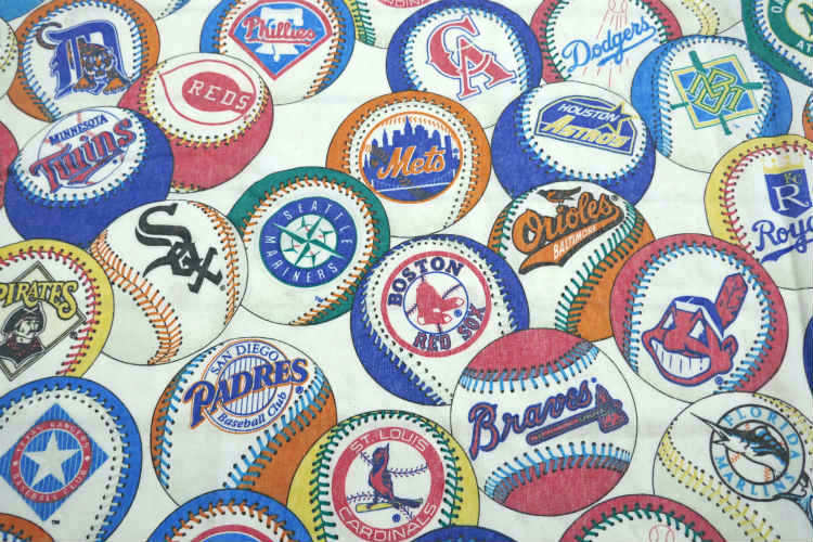 MLB メジャーリーグ チームロゴ 野球ボウル ユーズドシーツ ベッドシーツ フラットタイプ USA