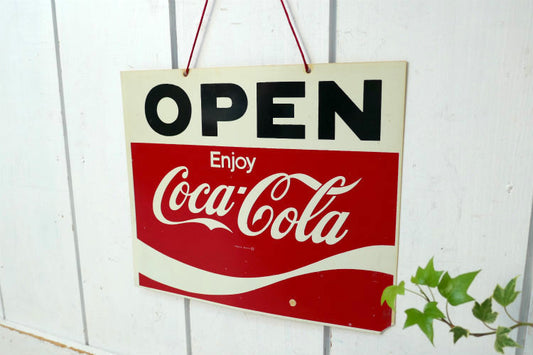 Coca Cola コカコーラ OPEN CLOSE アドバタイジング ヴィンテージ オープンサイン 看板 両面サイン USA