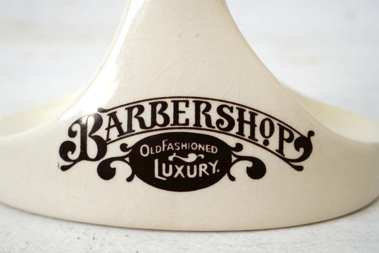 BARBER SHOP LUXURY バーバーショップ カミソリ 髭ブラシ セラミック製 70's ヴィンテージ スタンド USA