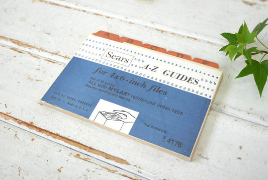 SEARS シアーズ デッドストック A-Z インデックス付き 4×6インチ 70's ヴィンテージ ファイル カード インデックスカード ステーショナリー USA