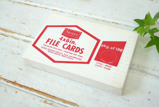 SEARS シアーズ デッドストック 70's ヴィンテージ ファイル カード インデックスカード ステーショナリー USA