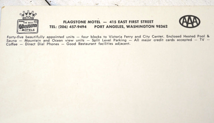 FLAGSTONE MOTEL 1960's AAA トリプルエー モーテル ヴィンテージ ポストカード 絵葉書 アメ車 USA