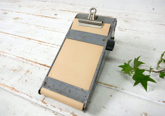 Paragon Plastic NY メタル製 クリップ付き インダストリアル ロール式 ヴィンテージ レシート メモホルダー メモパッド ペーパーディスペンサー USA