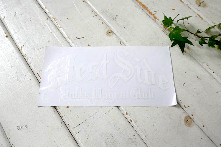 West Side Volks Wagen Club ウエスト サイド 空冷 フォルクスワーゲン クラブ メンバー ホワイトカラー ステッカー USA カリフォルニア