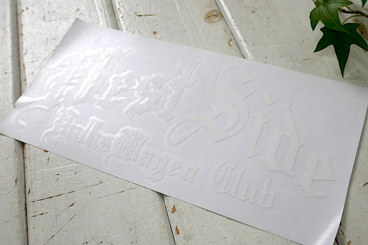 West Side Volks Wagen Club ウエスト サイド 空冷 フォルクスワーゲン クラブ メンバー ホワイトカラー ステッカー USA カリフォルニア