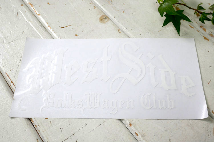 West Side Volks Wagen Club ウエスト サイド 空冷 フォルクスワーゲン クラブ メンバー ホワイトカラー ステッカー USA カリフォルニア