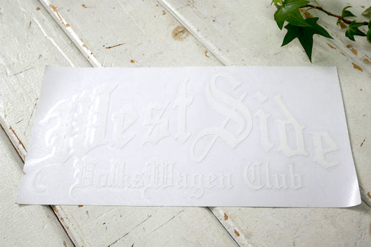 West Side Volks Wagen Club ウエスト サイド 空冷 フォルクスワーゲン クラブ メンバー ホワイトカラー ステッカー USA カリフォルニア