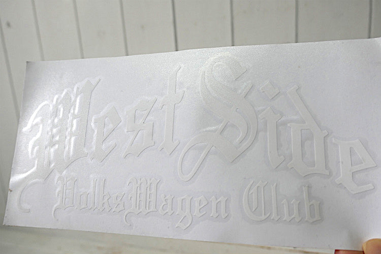 West Side Volks Wagen Club ウエスト サイド 空冷 フォルクスワーゲン クラブ メンバー ホワイトカラー ステッカー USA カリフォルニア