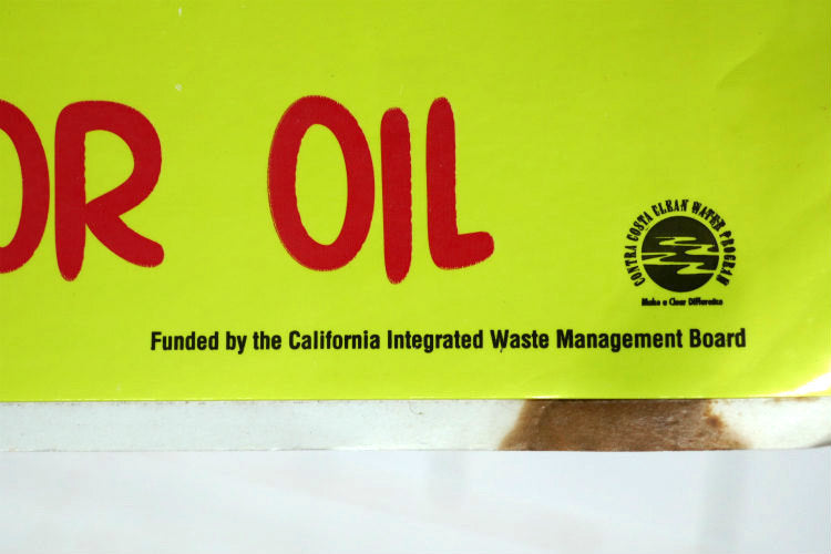 OIL IT SPOIL IT RECYCLE YOUR MOTOR OIL 地球環境 メッセージ ヴィンテージ ステッカー カリフォルニア USA デッドストック