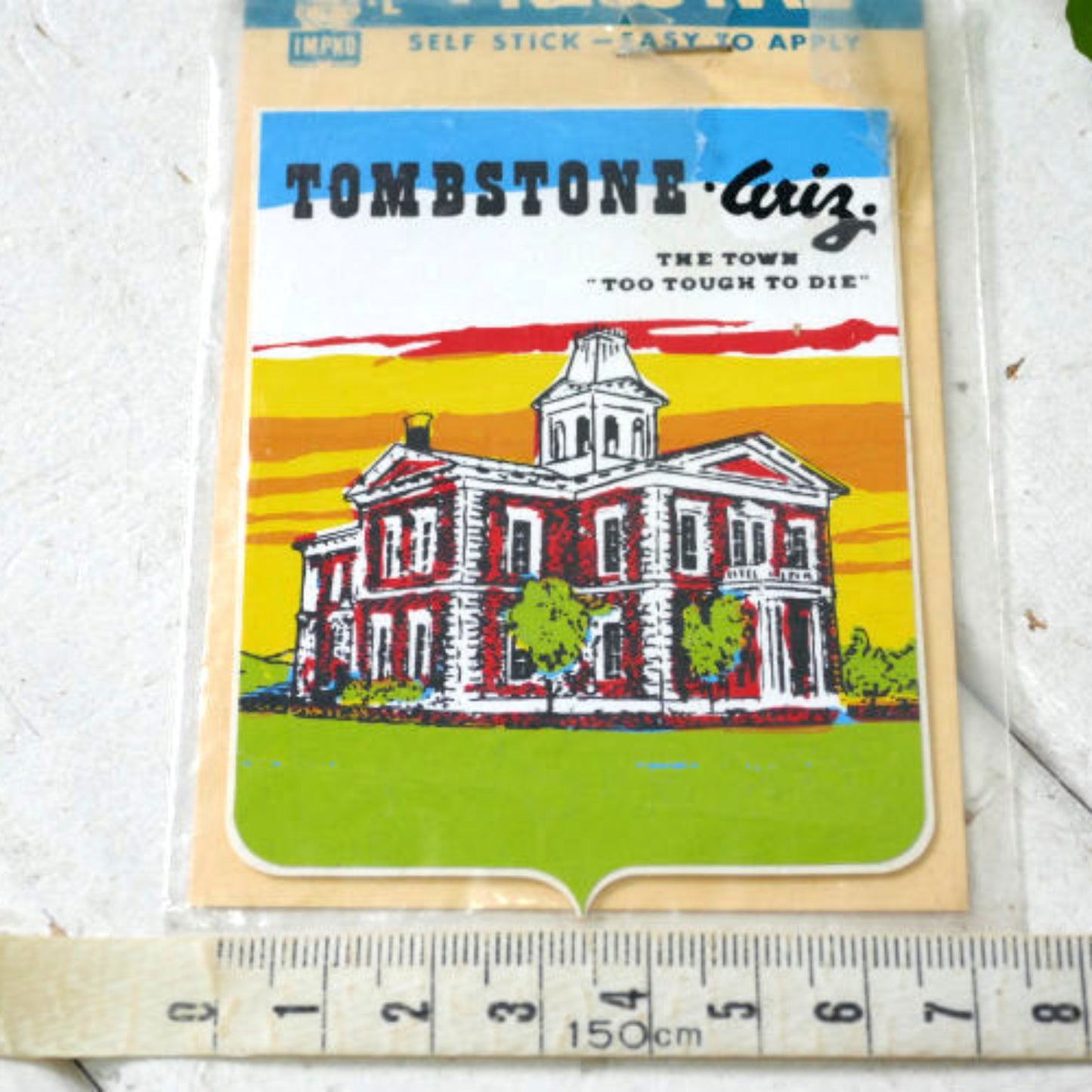 ARIZONA アリゾナ州 1950年代 建造物 TOMBSTONE トゥームストン ヴィンテージ ステッカー USA デッドストック