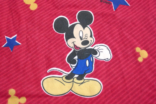 ミッキーマウス ディズニー 星 スター ストライプ ヴィンテージ ユーズドシーツ ボックスタイプ ベッドシーツ USA