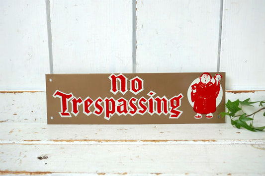 no Irespassing 神に誓って 不法侵入禁止 メタル製 ヴィンテージ USA サイン 看板 案内標示 プレート