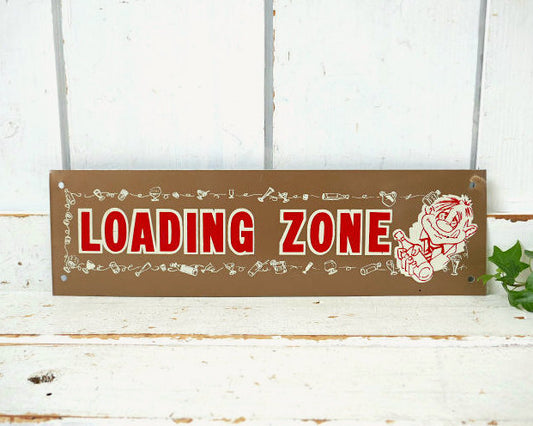 LOADING ZONE 駐車禁止 ポップ ヴィンテージ サインプレート 看板 標識サイン USA ミッドセンチュリー
