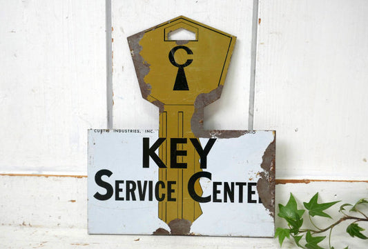 Key Service Center メタル製 鍵型 アドバタイジング 販促用 ヴィンテージ サイン 広告サイン 看板 USA