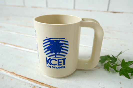 KCET Los Angeles ロサンゼルス テレビ局 ノベルティ プラスティック製 ヴィンテージ カップ コップ 食器 キャンプ アウトドア USA