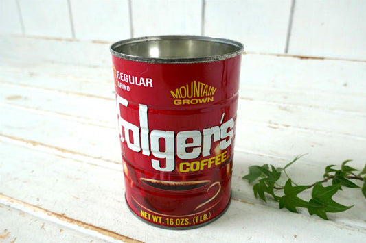 アメリカ老舗 コーヒーブランド Folgers COFFEE フォルジャーズ MOUNTAIN GROWN ヴィンテージ コーヒー缶 USA