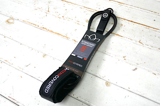 24 STAY COVERED ステイカバード USA カリフォルニア 6' STANDARD マットブラック サーフィン リーシュコード USA MAT BLACK