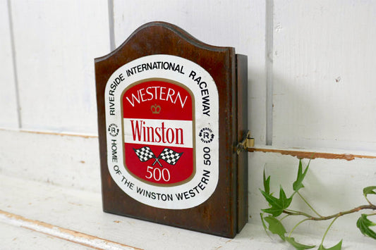 Western Winston 500 カーレース 木製 キャビネット式 ヴィンテージ ミニサイズ ダーツ ダーツボード USA