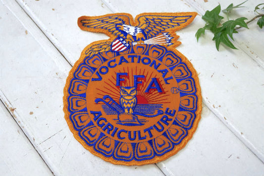 FFA エンブレム 青年組織　1960~1970s USA イーグル&ふくろう ヴィンテージ 刺繍ワッペン デッドストック