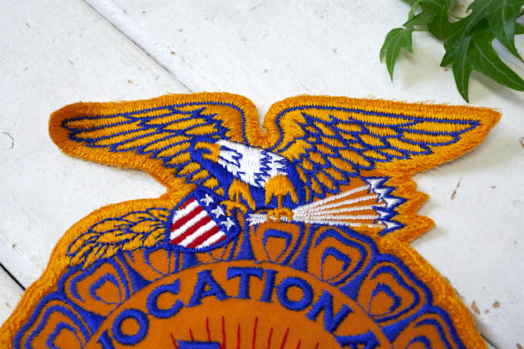 FFA エンブレム 青年組織　1960~1970s USA イーグル&ふくろう ヴィンテージ 刺繍ワッペン デッドストック