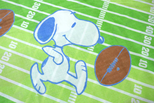 スヌーピー SNOOPY アメフト フットボール スポーツ柄 50's ヴィンテージ ユーズドシーツ(1/2) USA